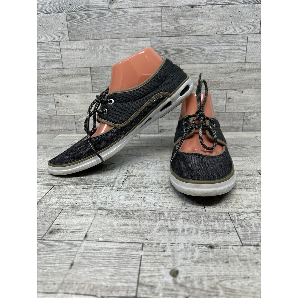 COLUMBIA WOMEN'S Sz10 Vulc N Vent Peep‎ Toe Gray Silver Lace Up Shoes BL2705-011